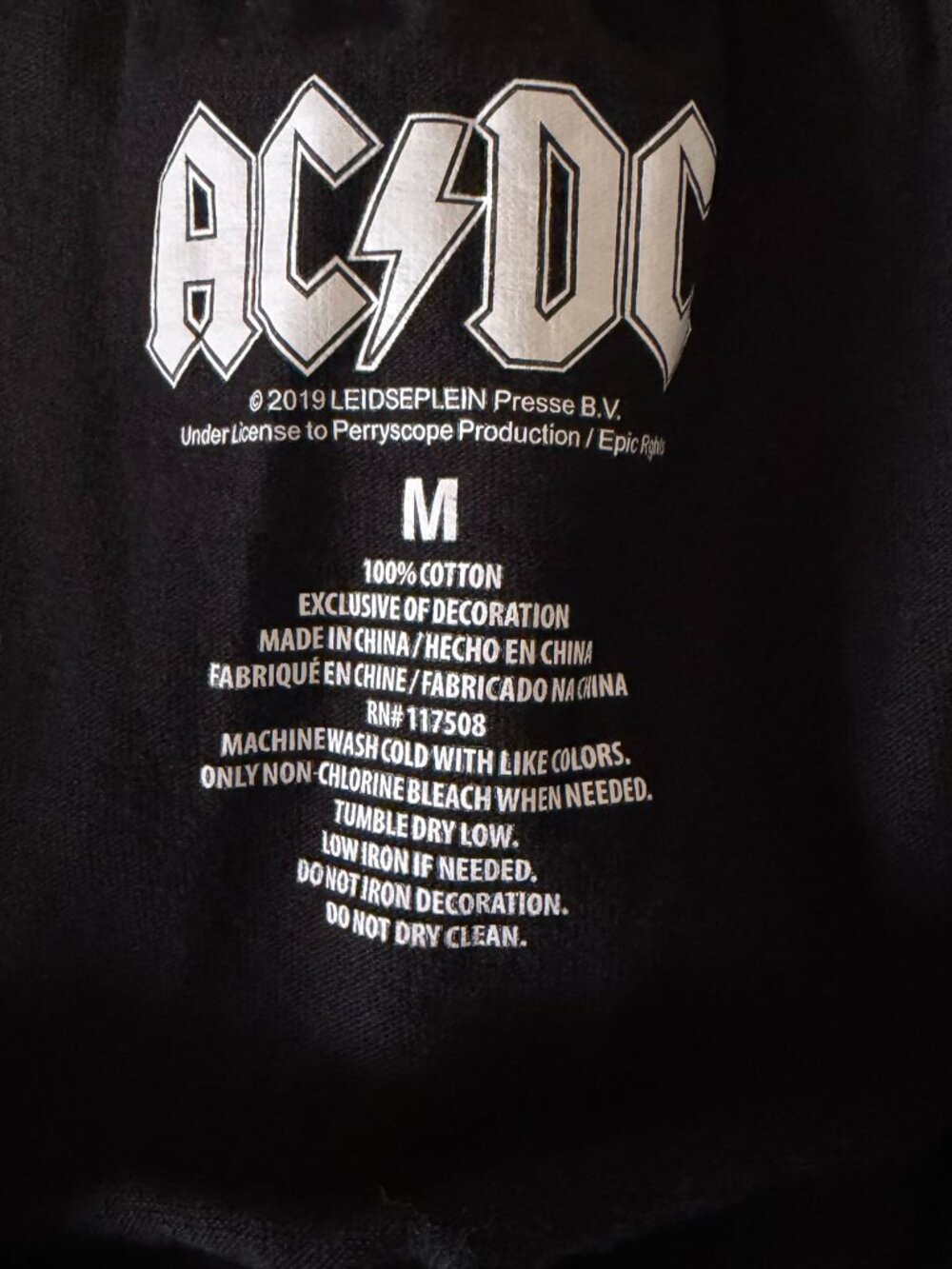 AC/DC Tube Top Medium Black Graphic Band Crop Top Rock Concert Festival 2019 - Picture 4 of 4